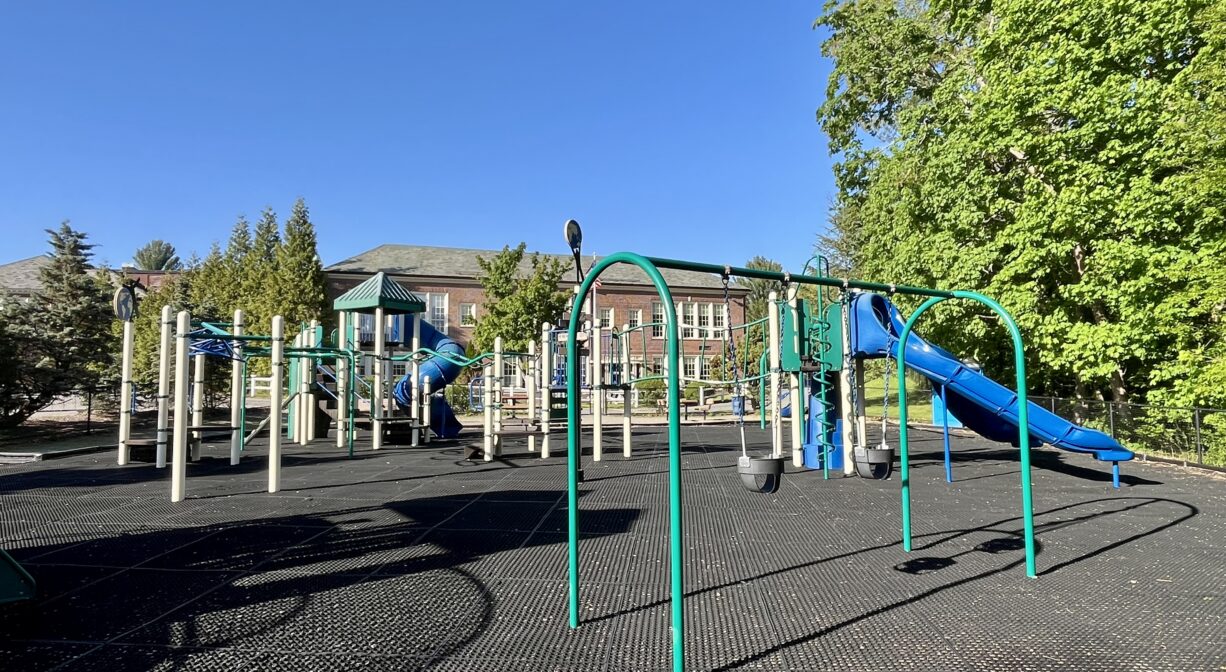 A photograph of a contemporary playground.
