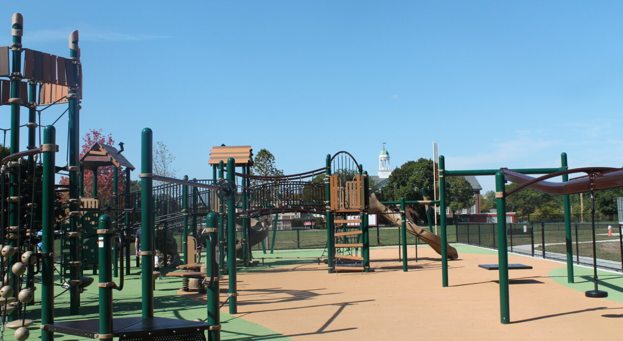 A photograph of a large playground.