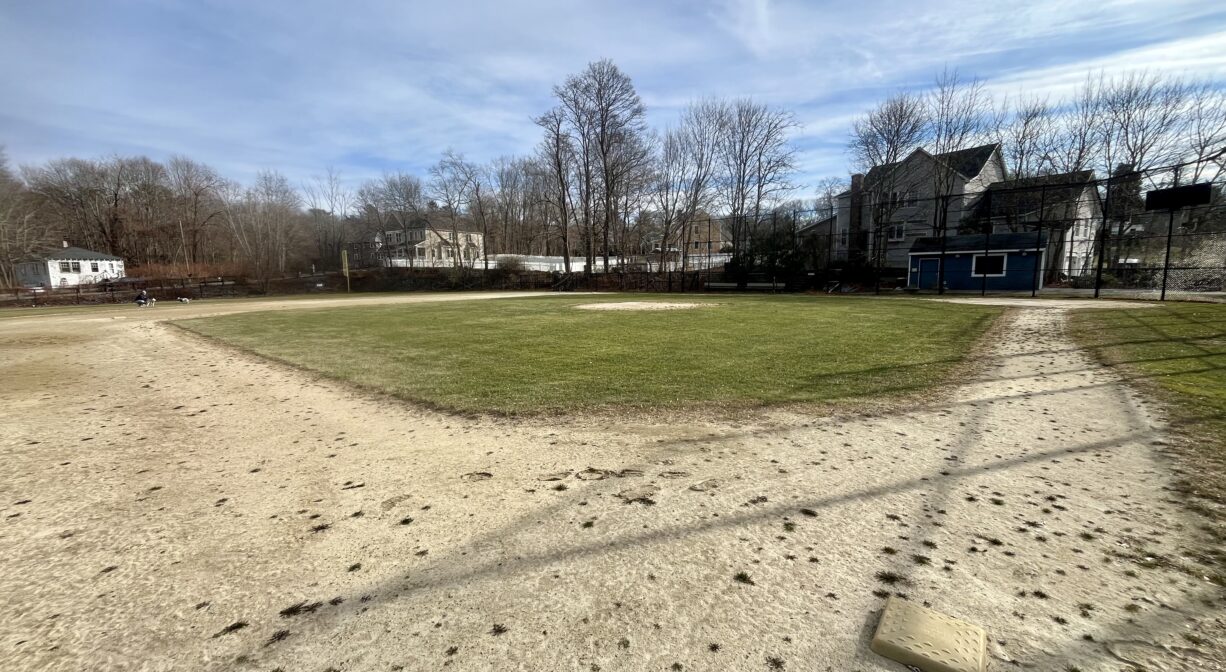 A photograph of a baseball field.