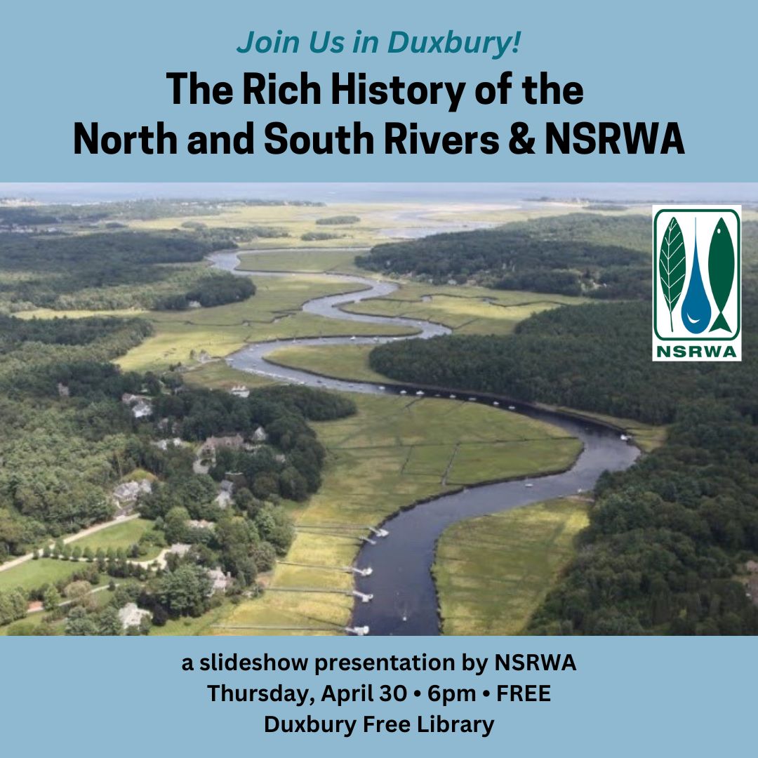 An aerial photograph of a coastal river.