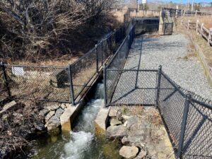 A photograph of a fishway.